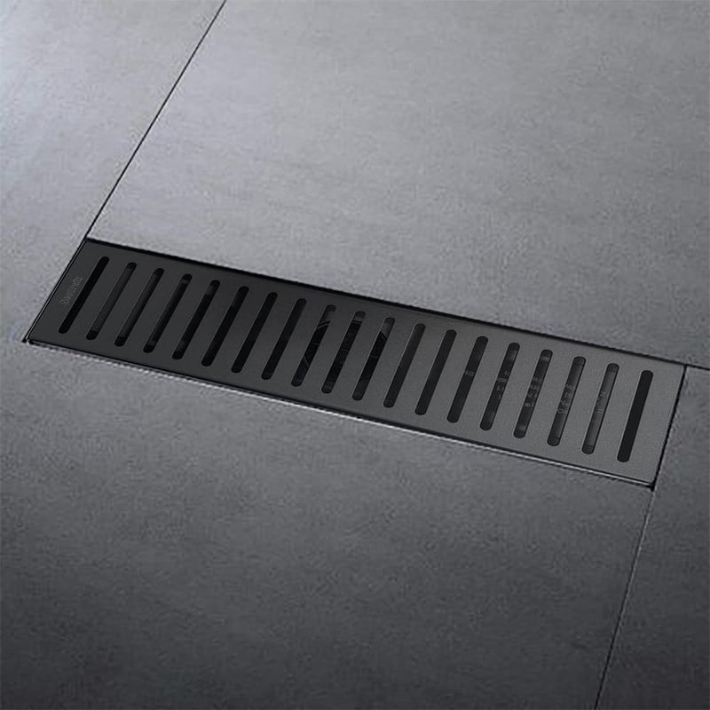 Neodrain Professional Black 24-Inch Linear Shower Drain Manufacturer with Removable Capsule Pattern Grate, 304 Stainless Steel Rectangle Shower Floor Drain- Adjustable Leveling Feet,Hair Strainer - Image 5